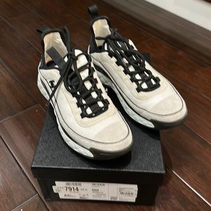 Chanel white with grey sneakers -